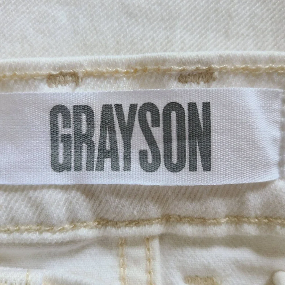GRAYSON The Hero High‎ Rise Straight Leg Button Fly Jeans Natural Women's 25